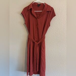 Halogen Terracotta Midi Dress